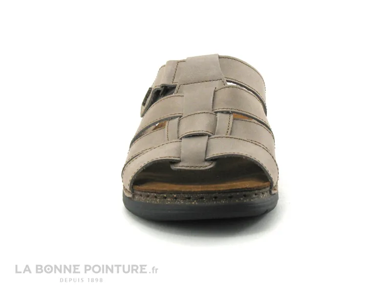 Fly Flot Men's Shoes Sale: FIZBO Taupe Adjustable Leather Beige Mule