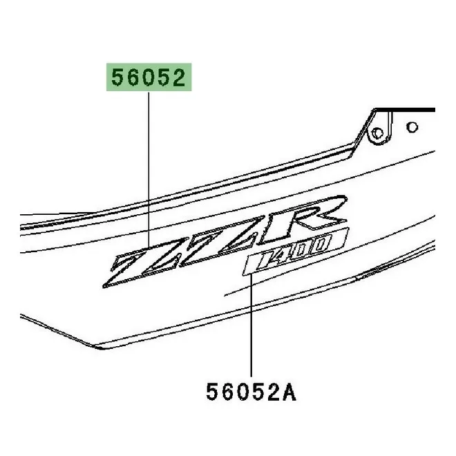 Autocollants "ZZR" coque arrière Kawasaki ZZR 1400 (2006-2010) |Moto Shop 35