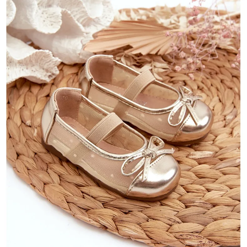 Ballerines enfant à nœud, dorées Jellema d'or
