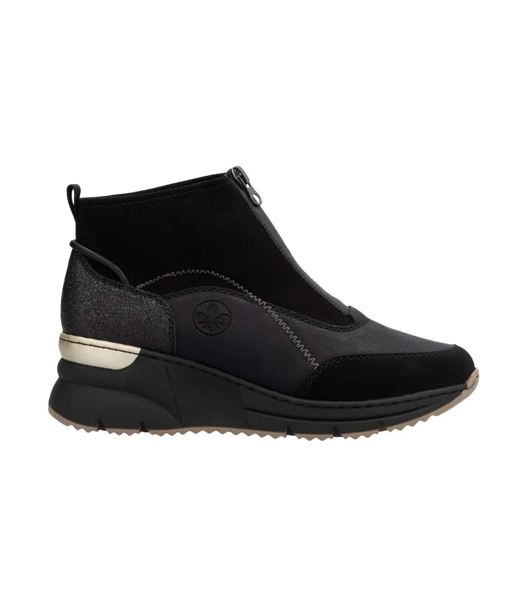 Rieker Morokko Leather Wedge Heel Sneakers