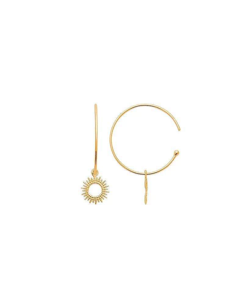 Boucles Créoles Médaille Soleil - Plaqué Or by Zosha