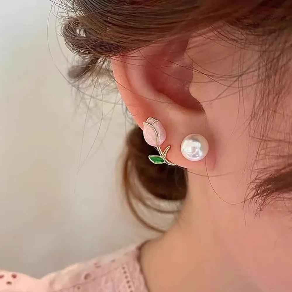 Boucles d'oreilles en perles de tulipe