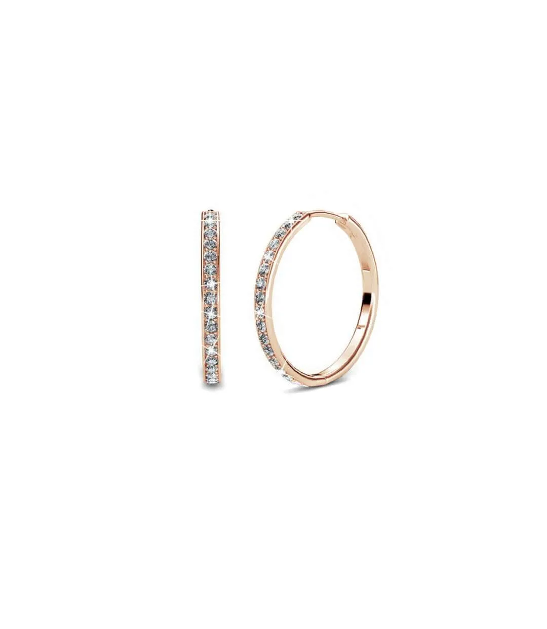 Boucles d'oreilles Chic - Or Rosé et Cristal