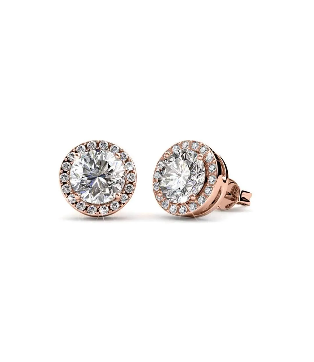 Boucles d'oreilles Sophia - Or Rosé et Cristal