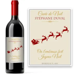 Bouteille de vin de Noël personnalisée