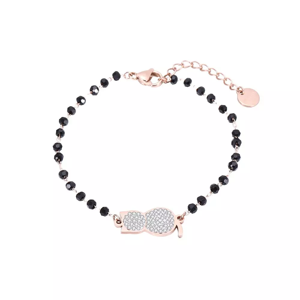 Bracelet chat perles et strass