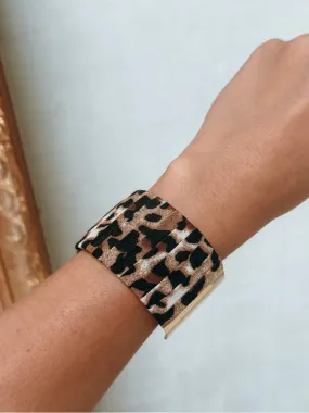 Bracelet léopard Vaïana - Beige/Noir