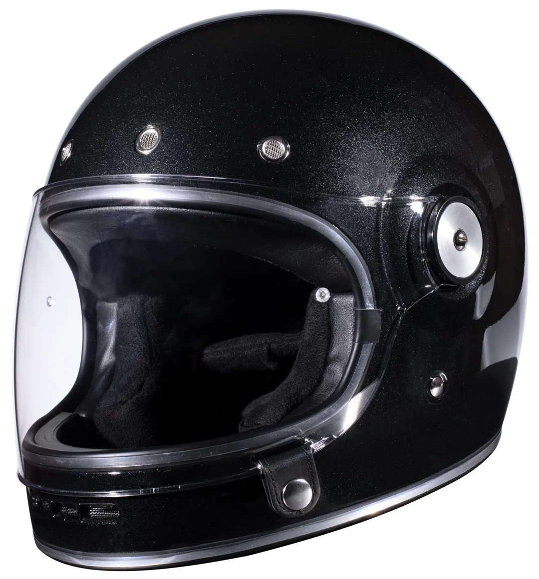 Casque Stormer Glory black pearly, casque moto vintage