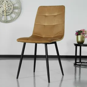 Chaise de salle à manger Catoo velours marron/or