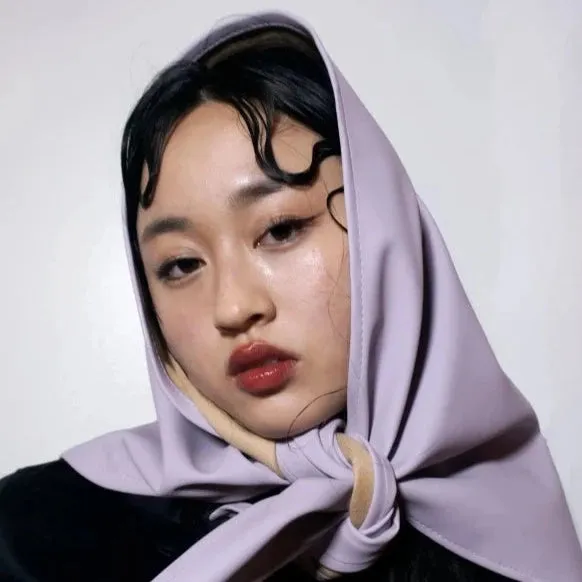 charpe Babushka en cuir végan Lila