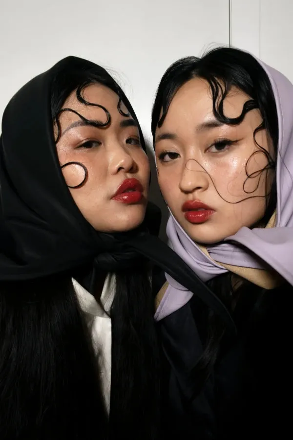 charpe Babushka en cuir végan Lila