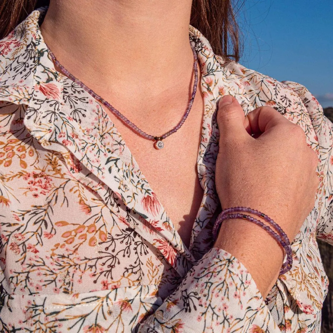 Collier Femme Sloya Lumia Améthyste | 3 Suisses