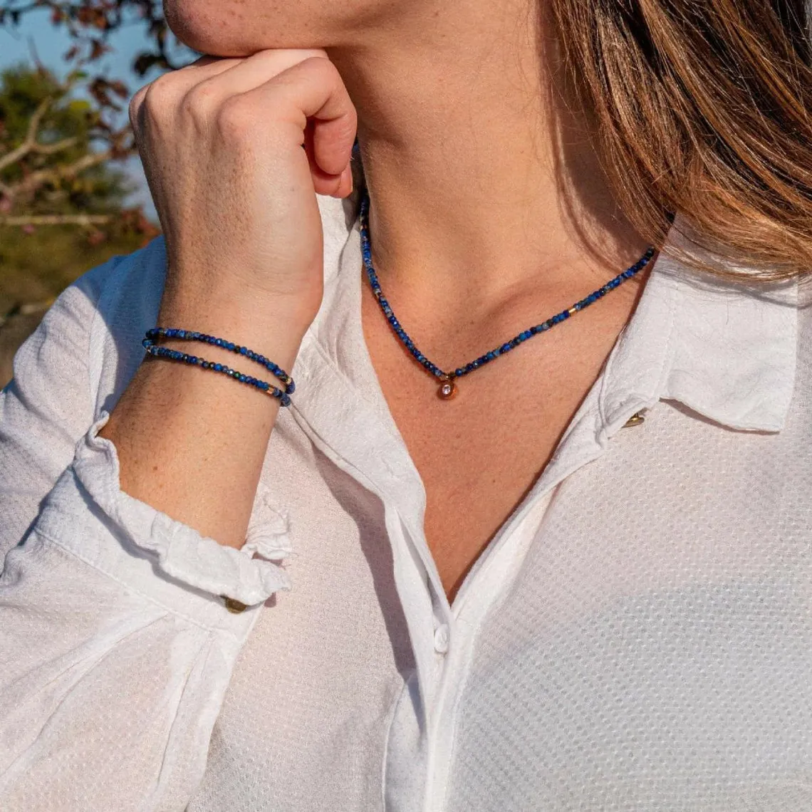 Collier Femme Sloya Lumia Lapis-lazuli | 3 Suisses