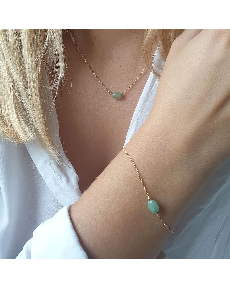 Collier Or Quartzite | Plaqué Or by Zosha