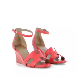 Compensées Hermès Cuir Rouge