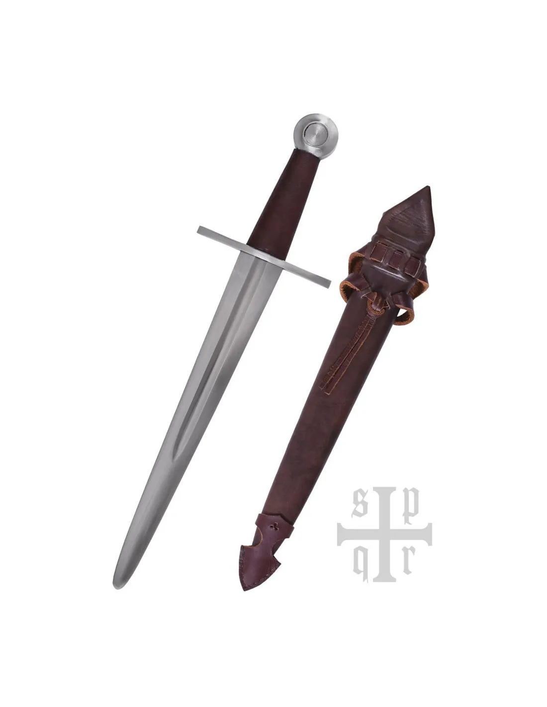 Dague de chevalier médiéval avec fourreau en cuir ⚔️ Boutique Épées