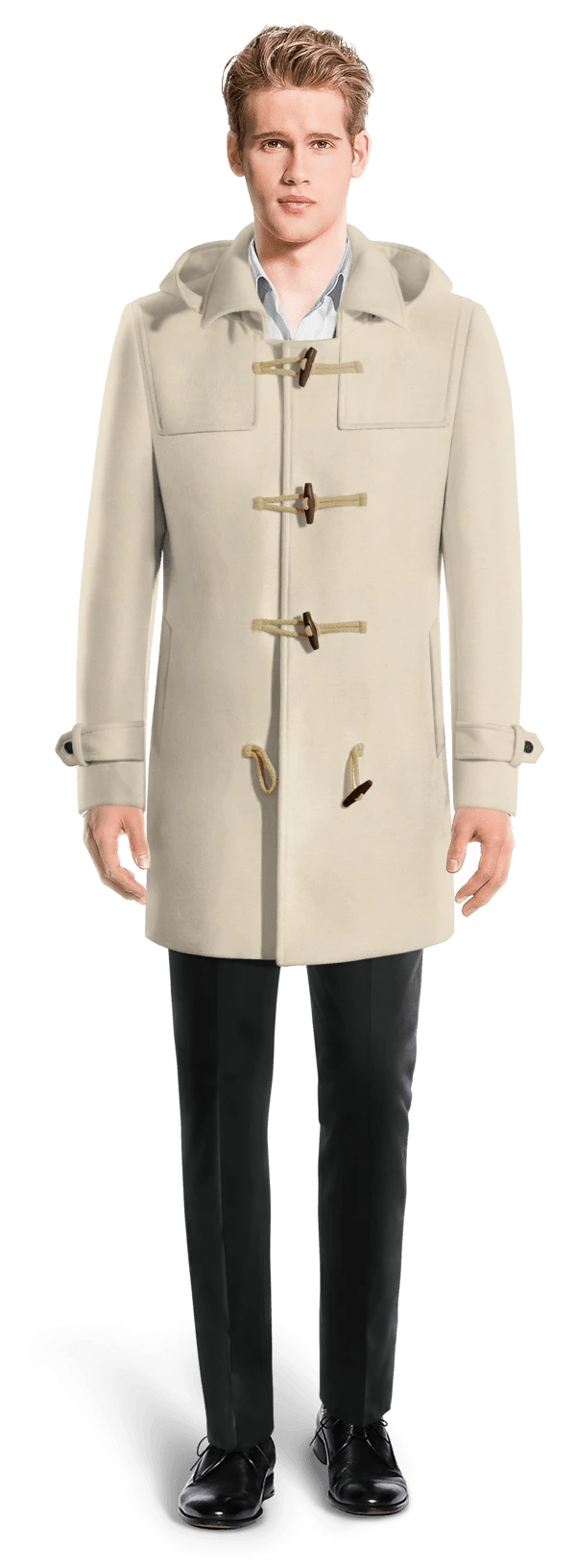 Duffle-coat-beige-avec-sangles-aux-poignets