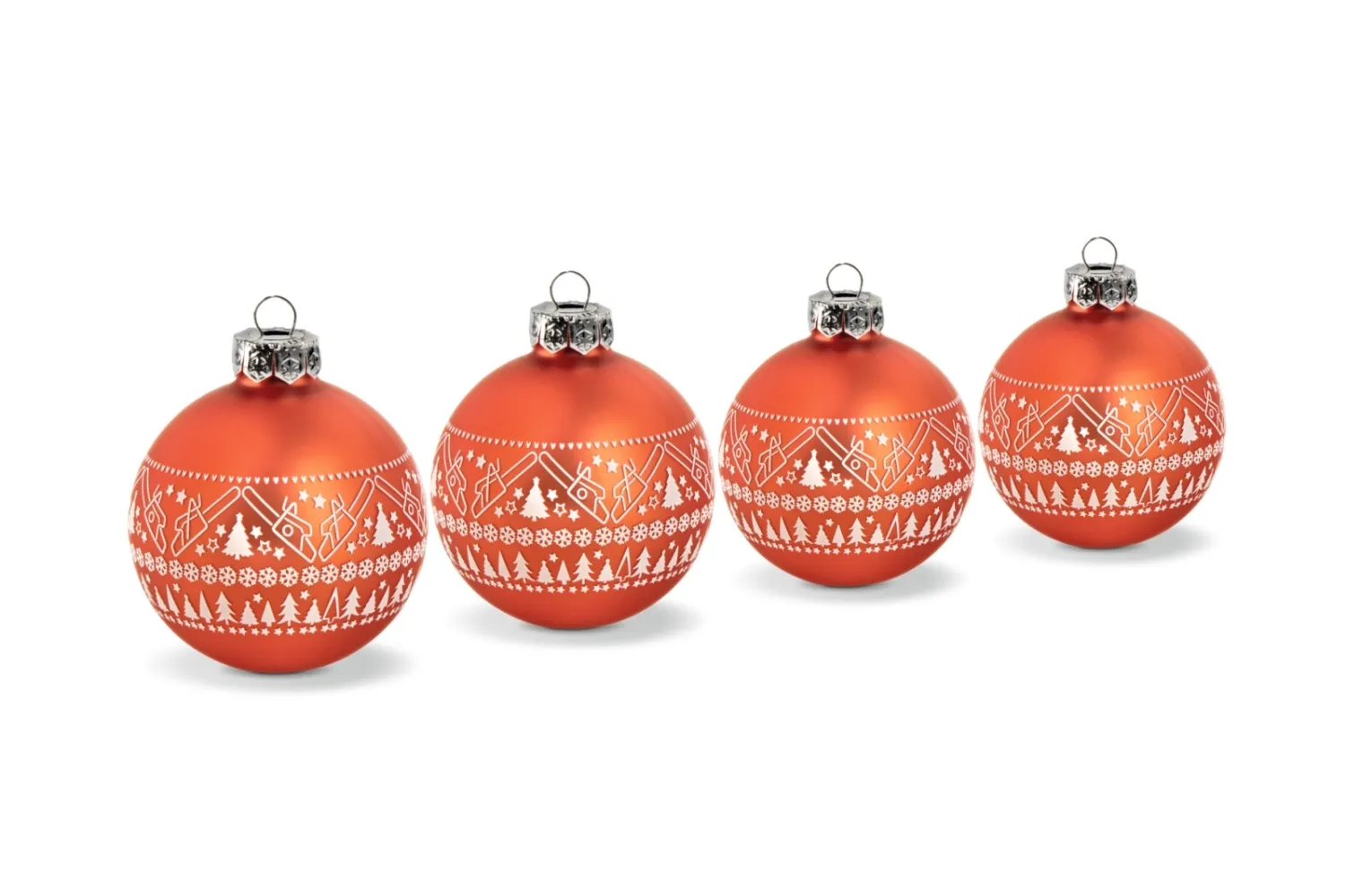 Ensemble de 4 boules de sapin de Noël STIHL 2022