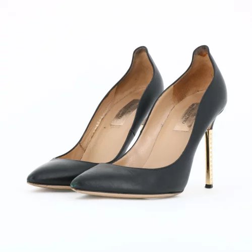 Escarpins 37,5 Valentino Cuir Noir