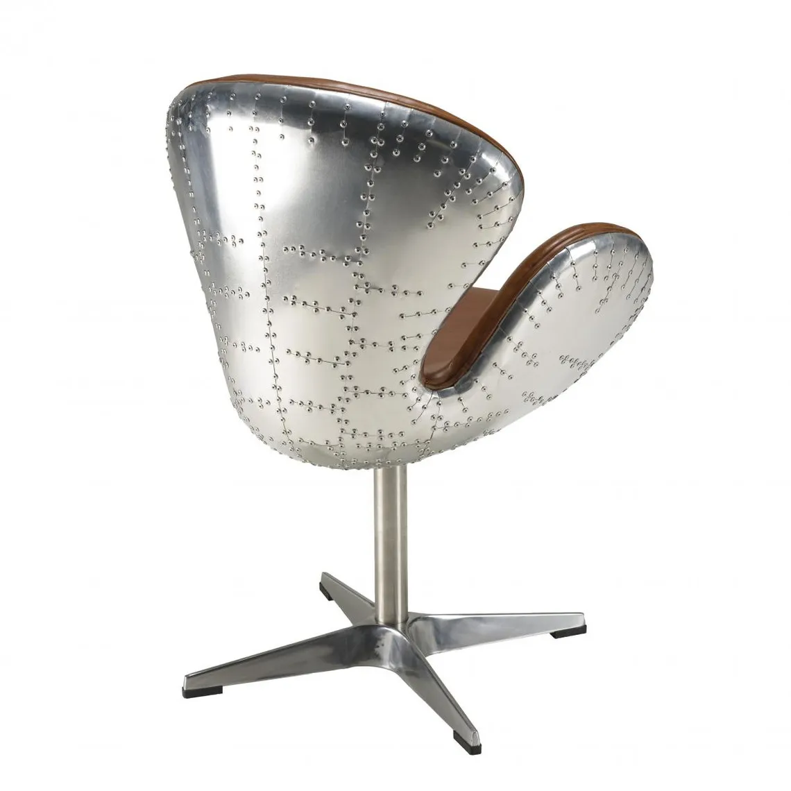 Fauteuil nevada vintage cuir et aluminium GASTON | 3 Suisses