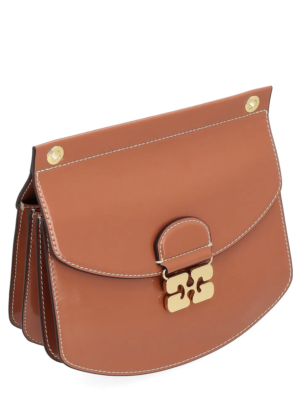 Ganni Sac Apo-G petit cuir marron