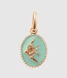 GIGI CLOZEAU Partager  Pendentif Poisson Ange Perles Résine Or Rose  