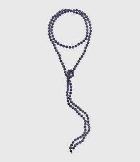 GINETTE NY Partager  Collier Sautoir Midnight Perles Blue Sandstone Or Rose  