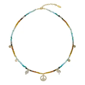 HIPANEMA  Collier perles pampilles dreamer - Bleu