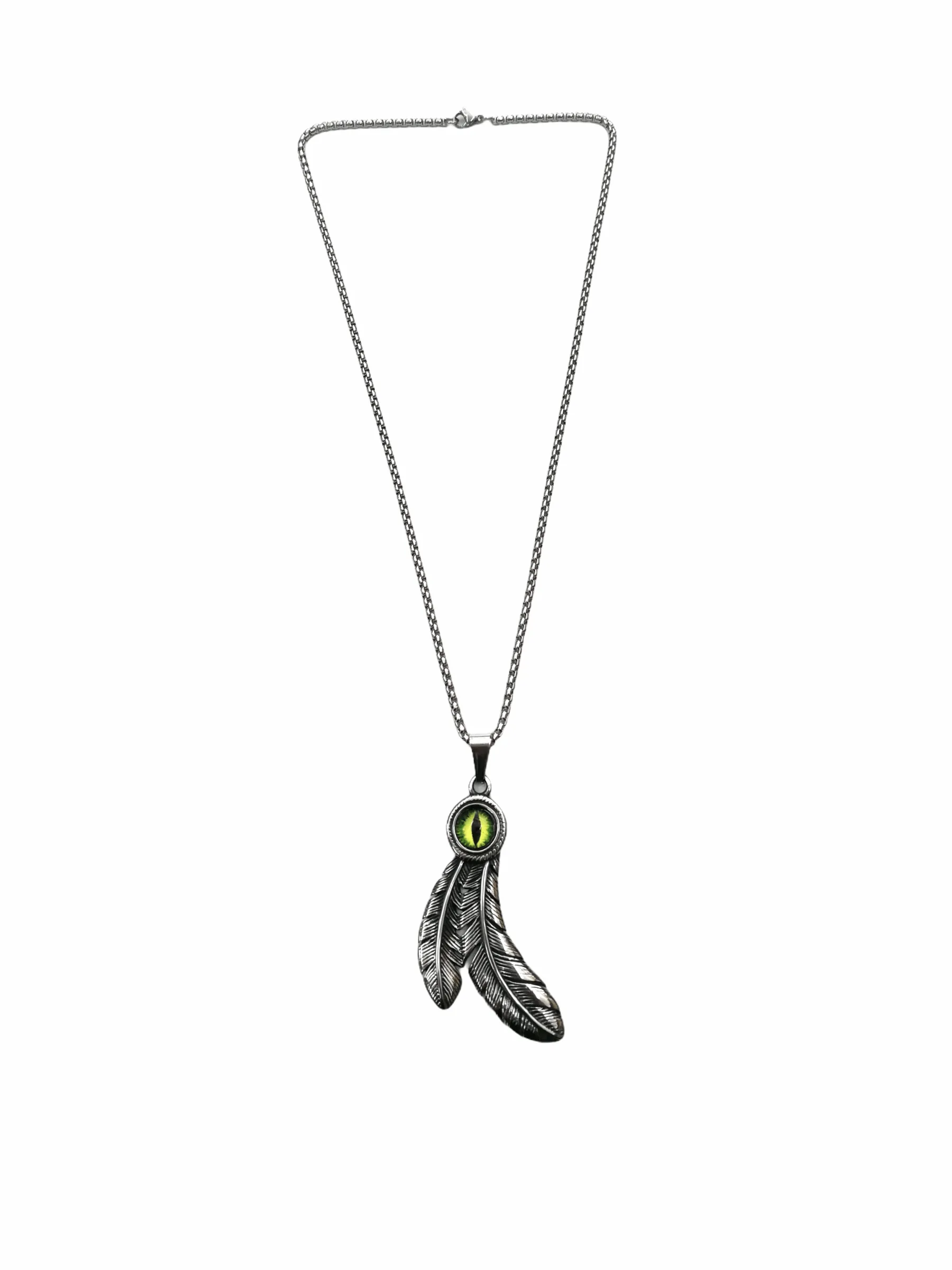 HOMME - Stainless Steel Feather Pendant Necklace Set (x2)