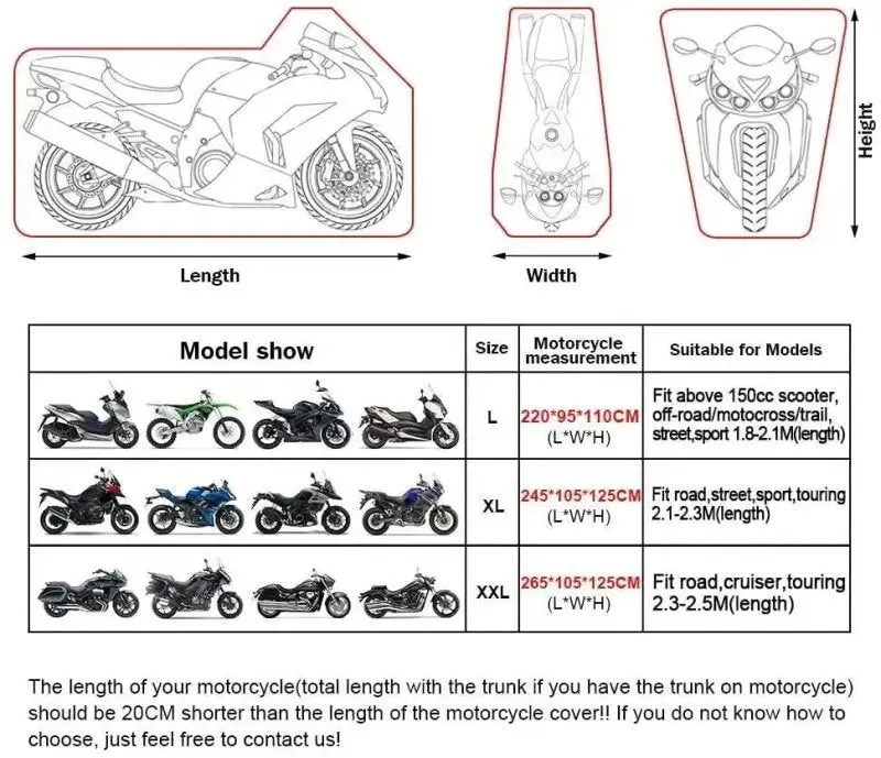 Housse de protection moto