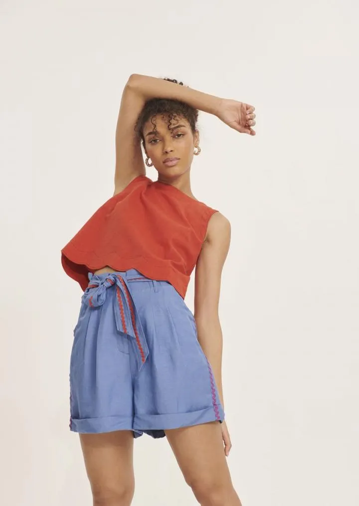 Jupes & Shorts TARA JARMON Femme | Short Stephanie bleu en lin