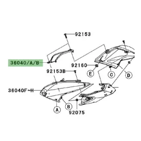 Kawasaki Z1000 (2007-2009) Between Two Seats Part | Moto Shop 35