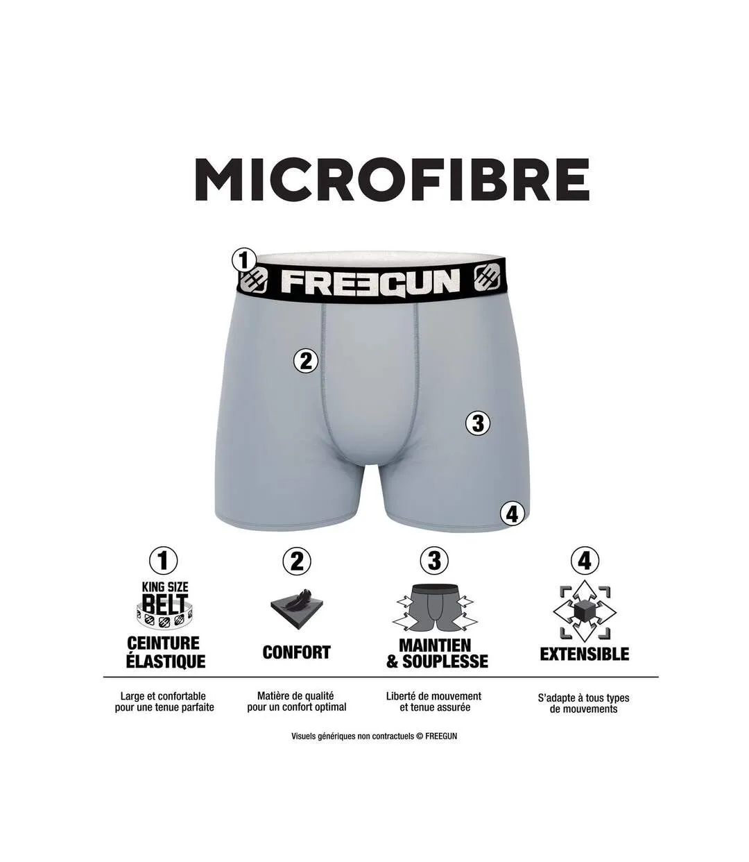 Lot de 3 boxers homme Garantie 2 ans Cyber Freegun