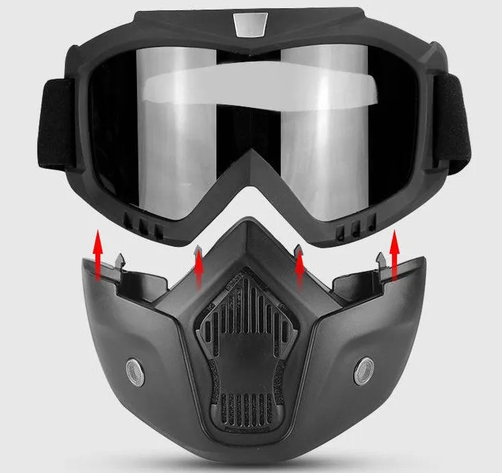 Blue Motorcycle Jet Helmet Mask