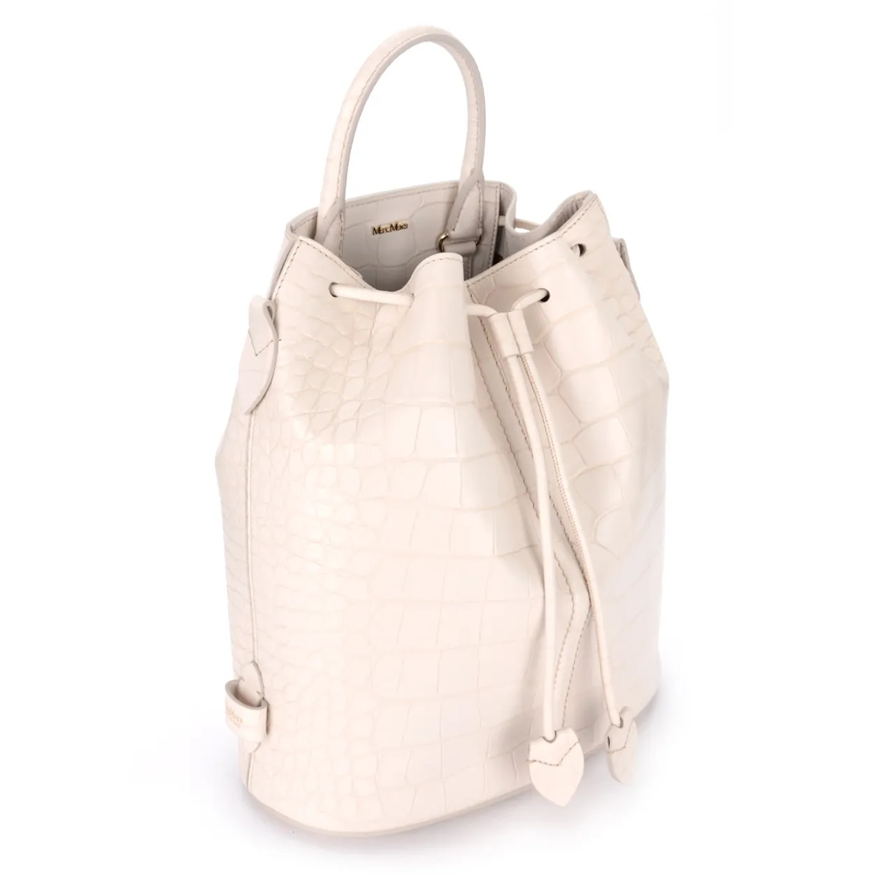 Max Mara Sac seau ivoire effet croco