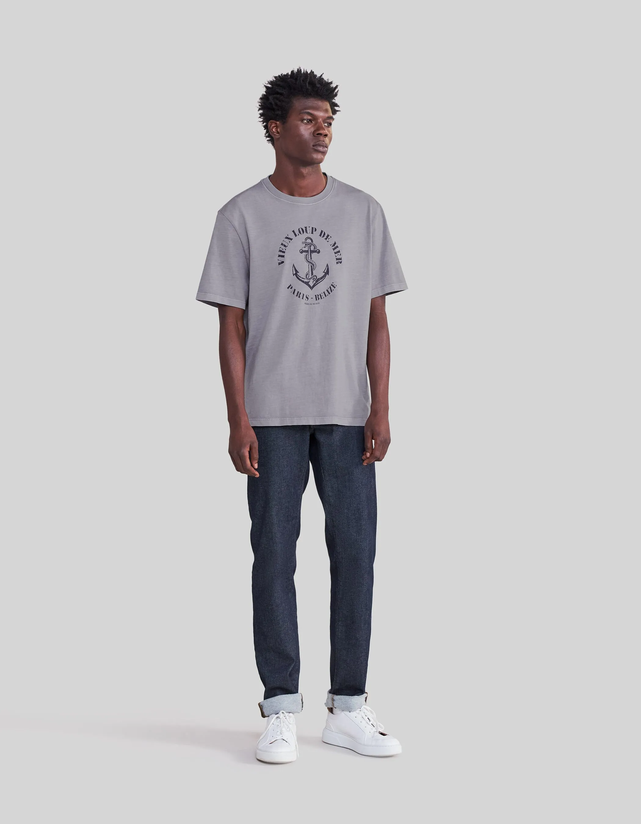Men's Blue Anchor Graphic T-shirt