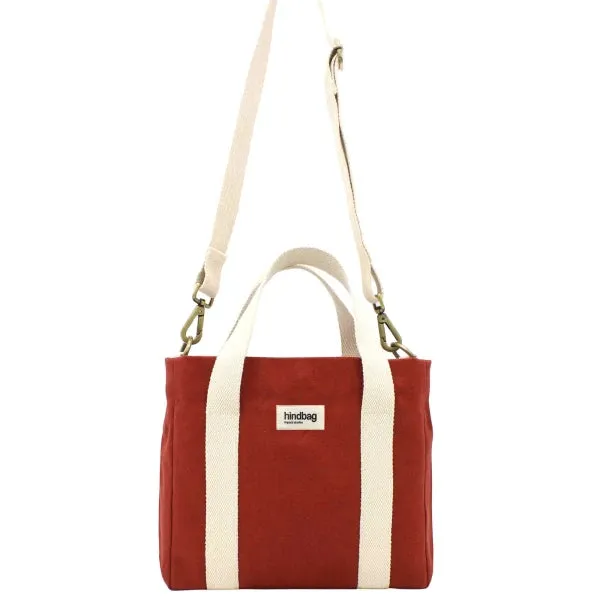 Mini sac cabas à bandoulière en coton bio Terracotta - Louise