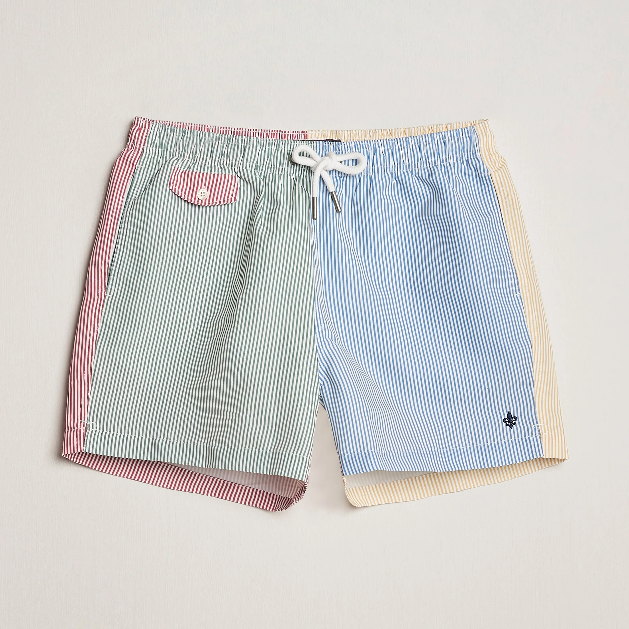 Mixed Stripe Bathing Trunks Off White