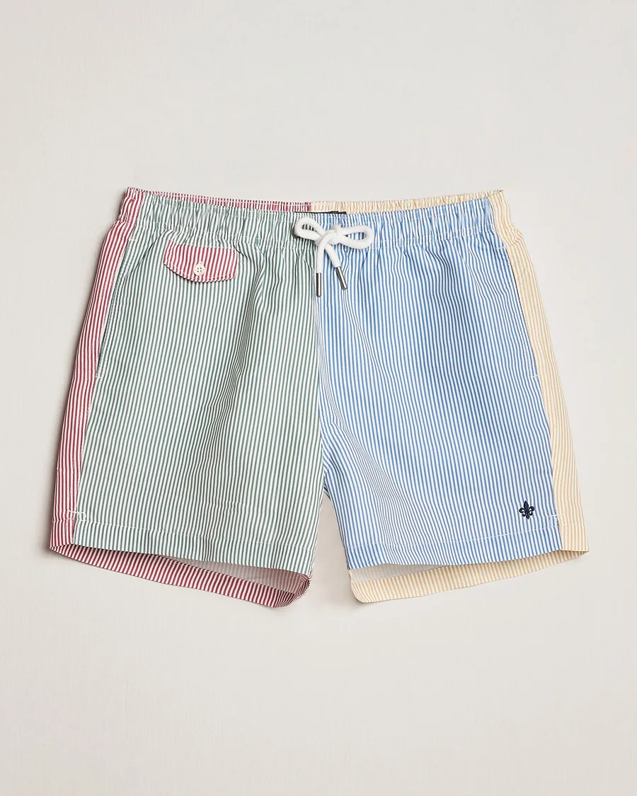 Mixed Stripe Bathing Trunks Off White