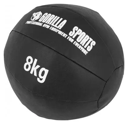 Médecine Ball Gorilla Sports Cuir Synthétique de 1kg à 10kg - Poids : 8 KG