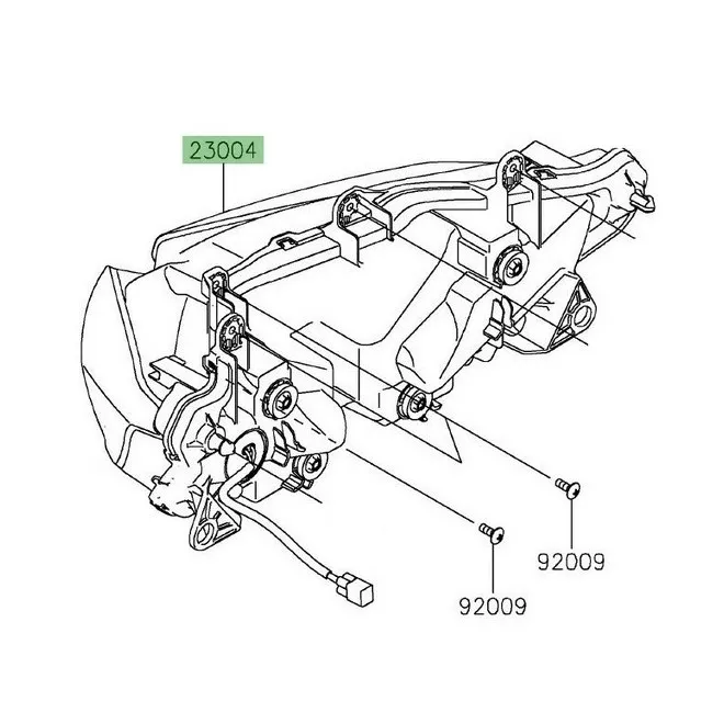 Optique de phare avant à Leds Kawasaki 230040420 | Moto Shop 35