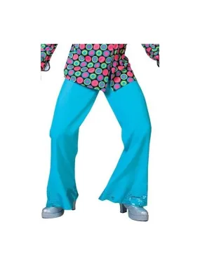 Pantalon Années 70 bleu, Homme