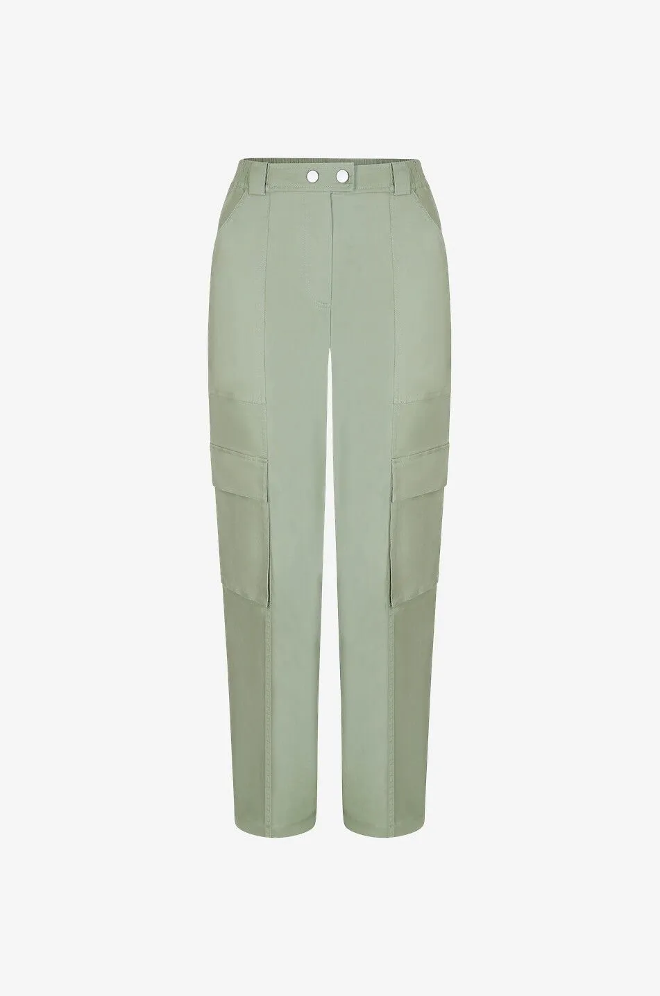 Pantalon cargo taille haute en toile Lionelle