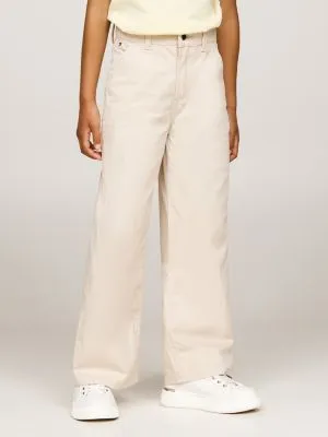 Tommy Hilfiger Essential Wide Leg Chino Pants in Beige