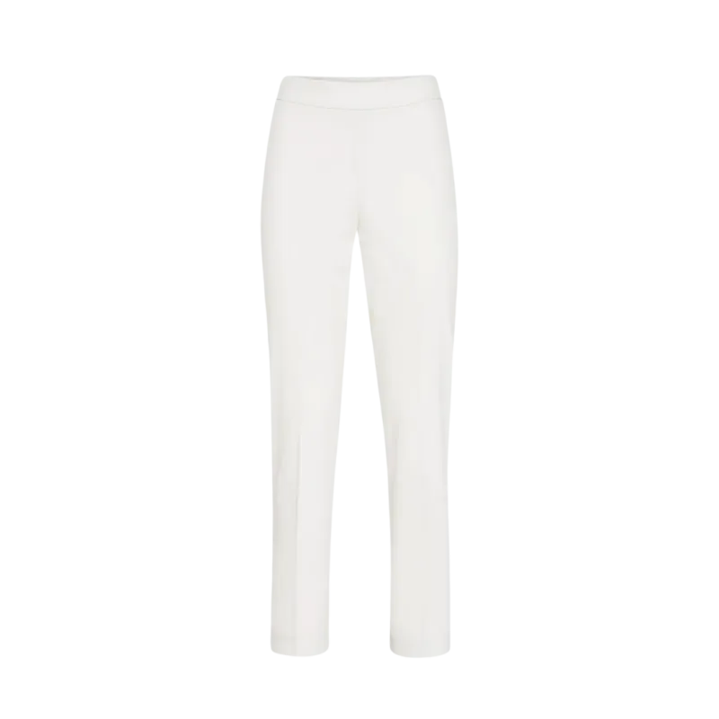 Pantalon cigarette coton stretch écru