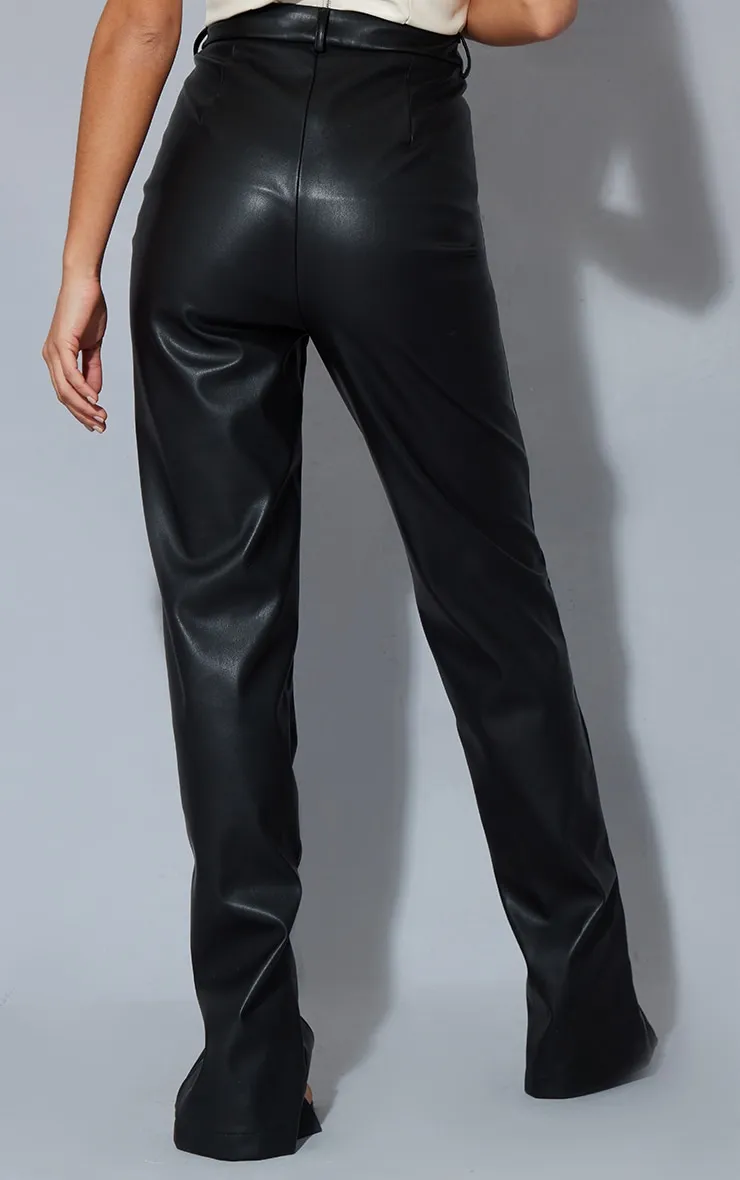 Black Skinny Pants with Split Seams and Hems