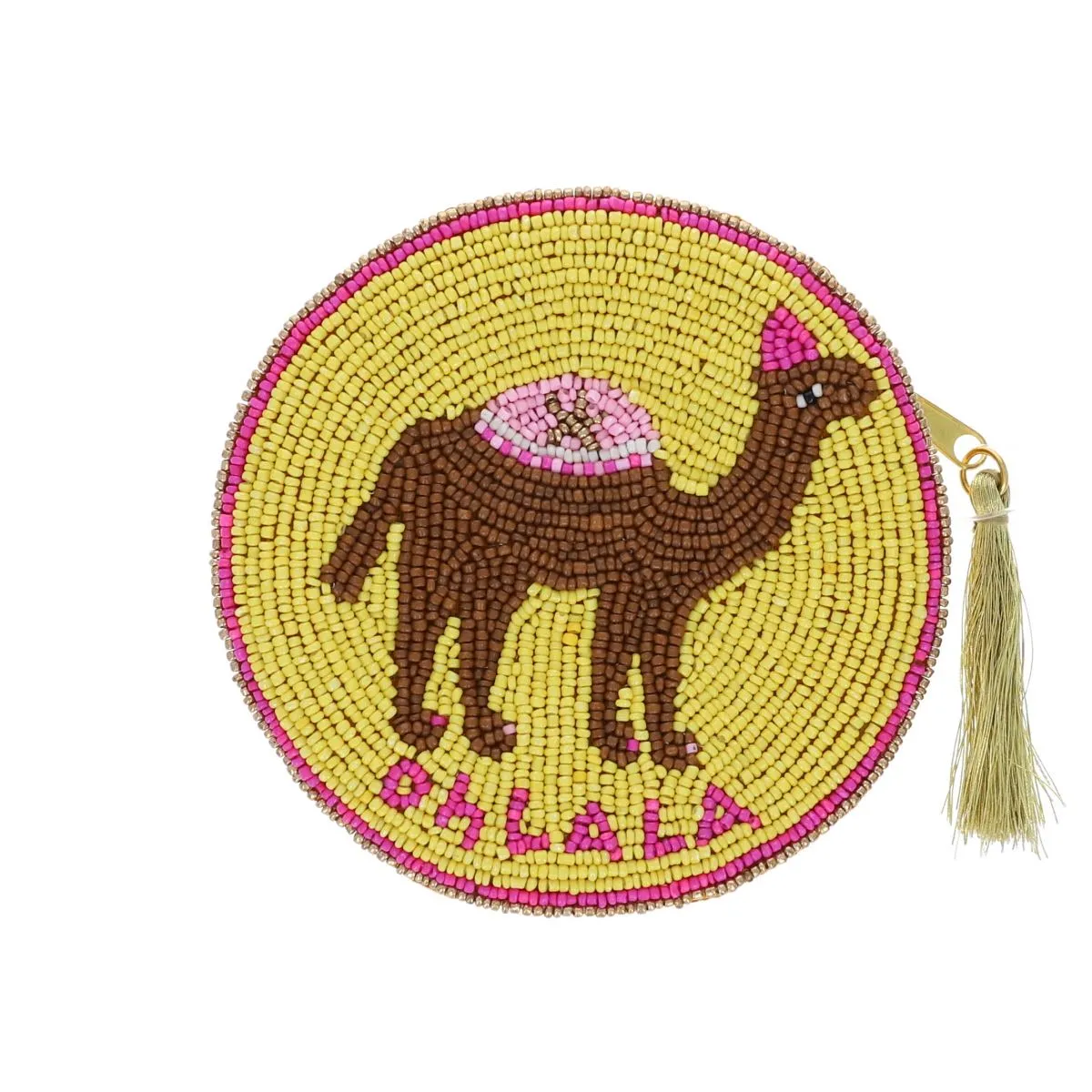 Camel Beaded Coin Purse Pondie Chérie - Le Petit Souk