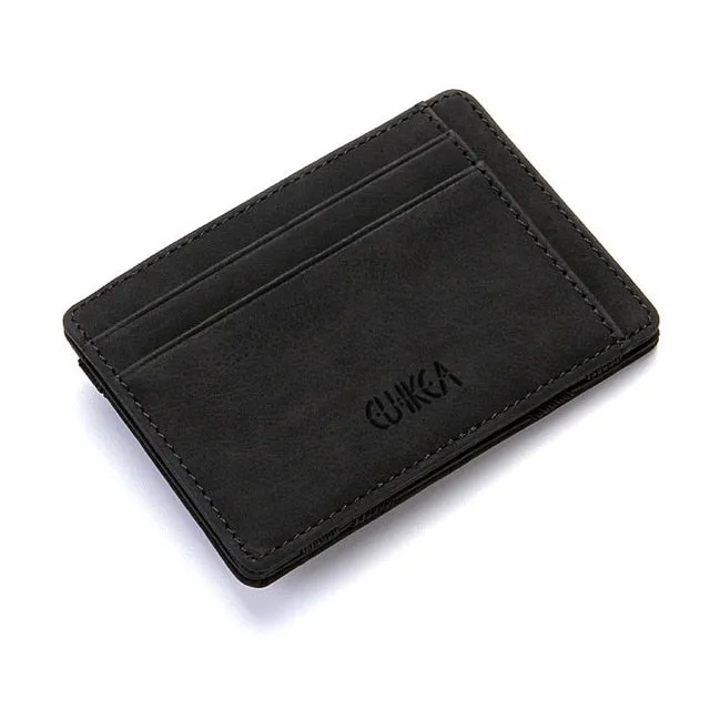 Portefeuille en cuir Mini Magique et Zipper Porte-monnaie en plastique