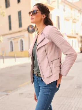 Pure lamb nappa leather jacket