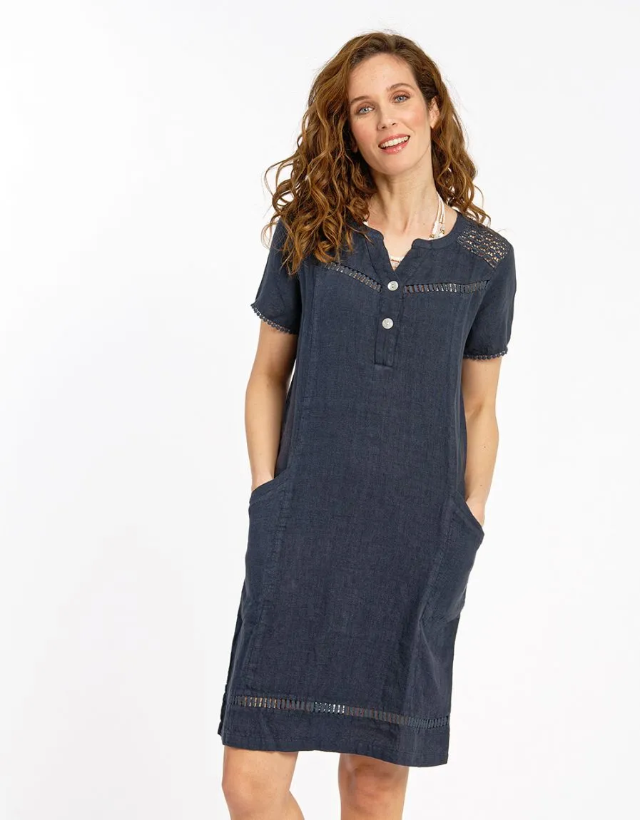 100% LIN Marine Dress - Dresses & Skirts